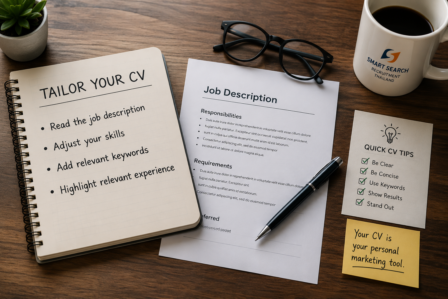 Brief description on how to personalize CV