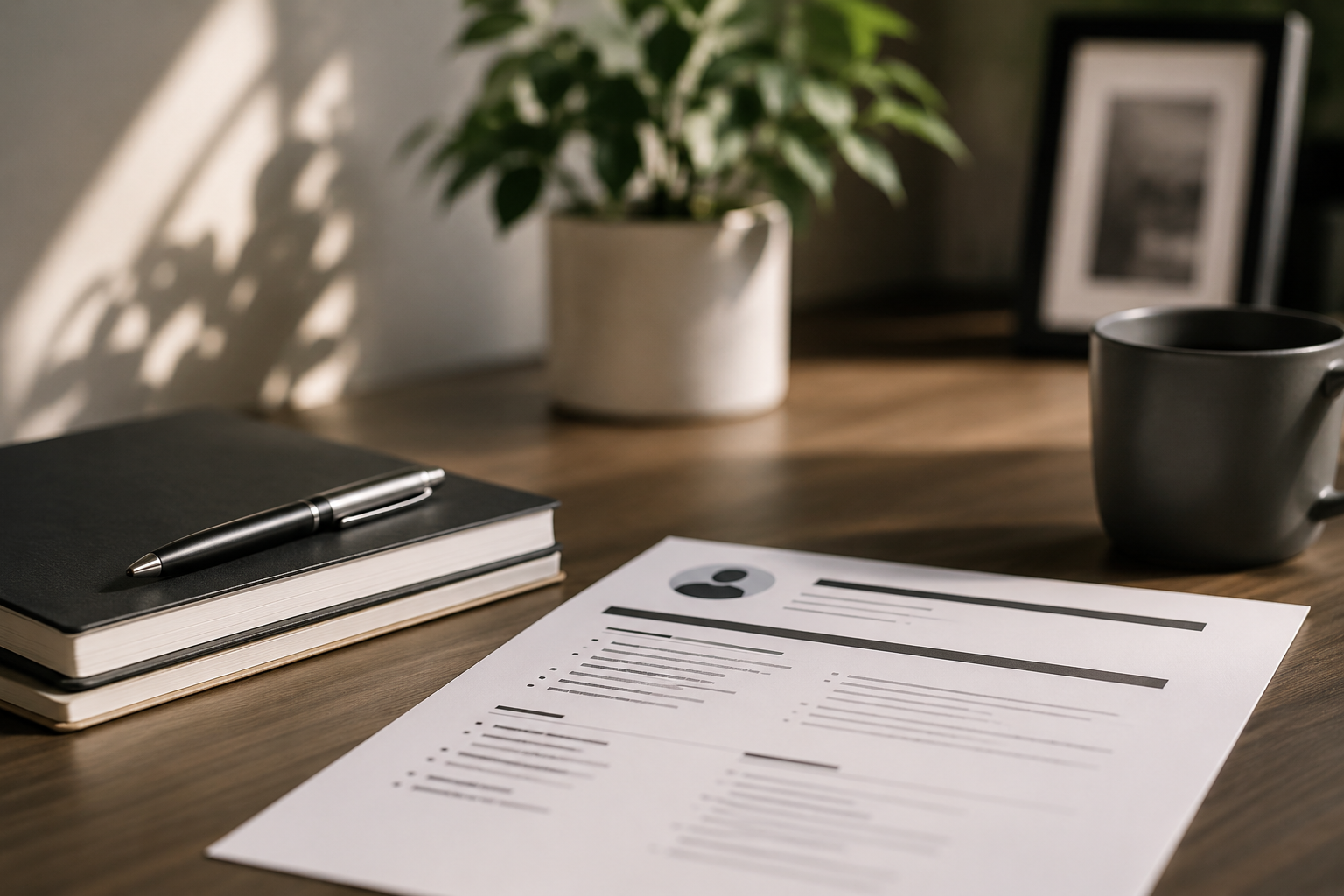 CV on table