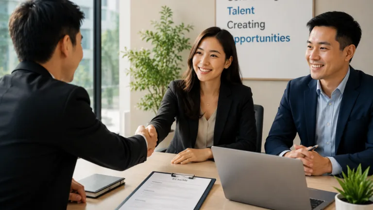 Candidate and Recruiter shaking hands